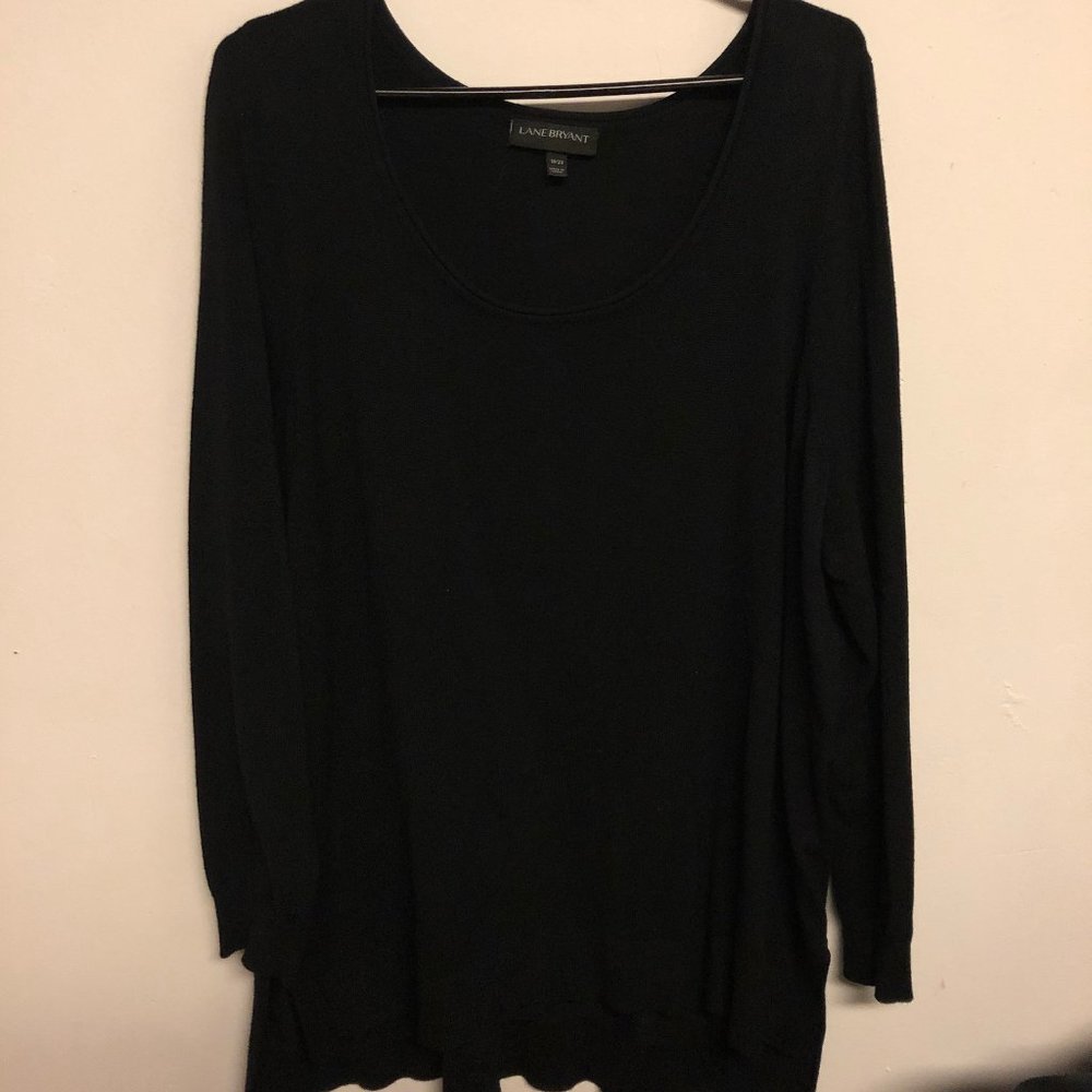 Lane Bryant Black Long Sleeve Tunic Shirt